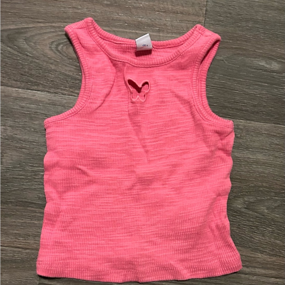 Old Navy Pink Kids Tank Top with Butterfly Detail
